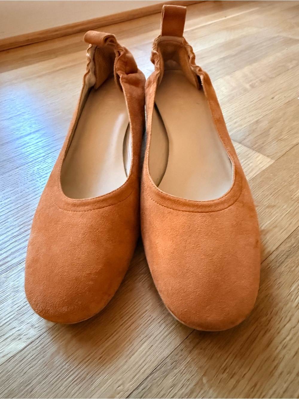 Everlane  The Day Heel Cognac Brown Suede Shoes